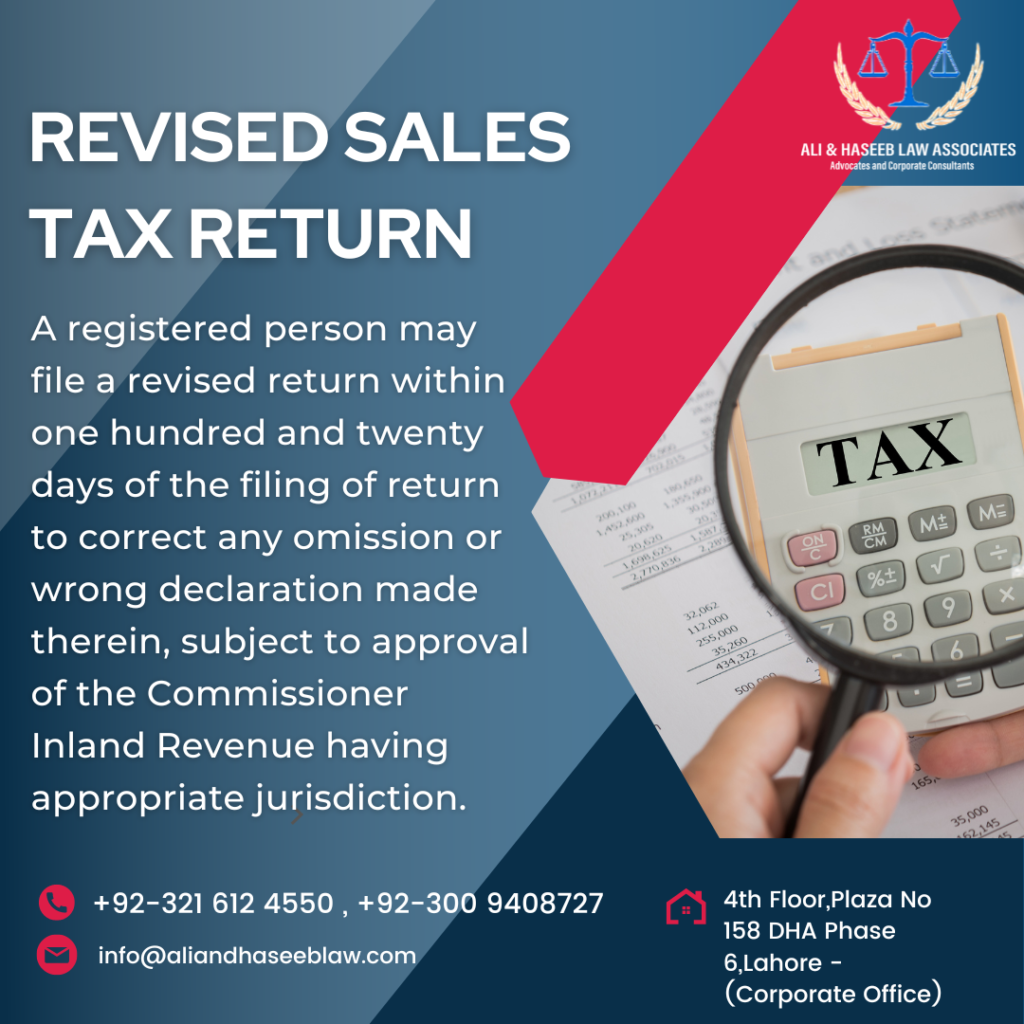 REVISED SALES TAX RETURN Home